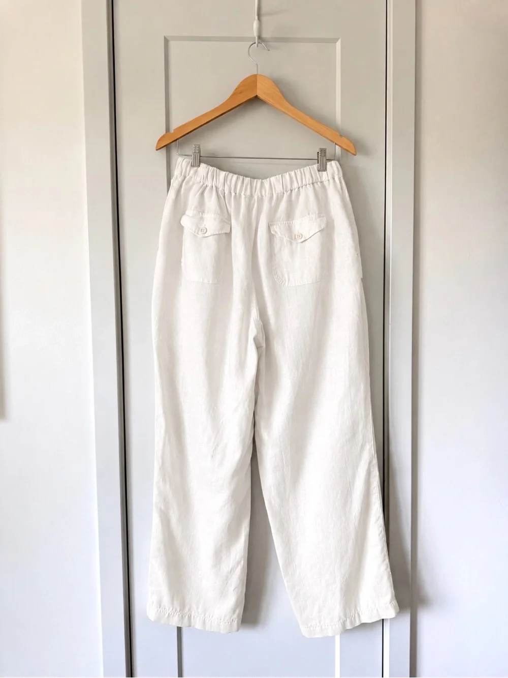 Natural Blue by Visitor Men's XL 100% Linen Drawstring Pants White